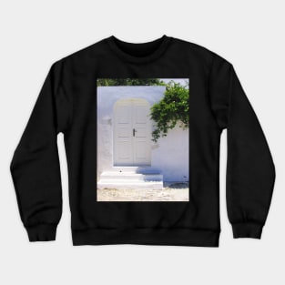 White Door on the Island of Santorini Crewneck Sweatshirt